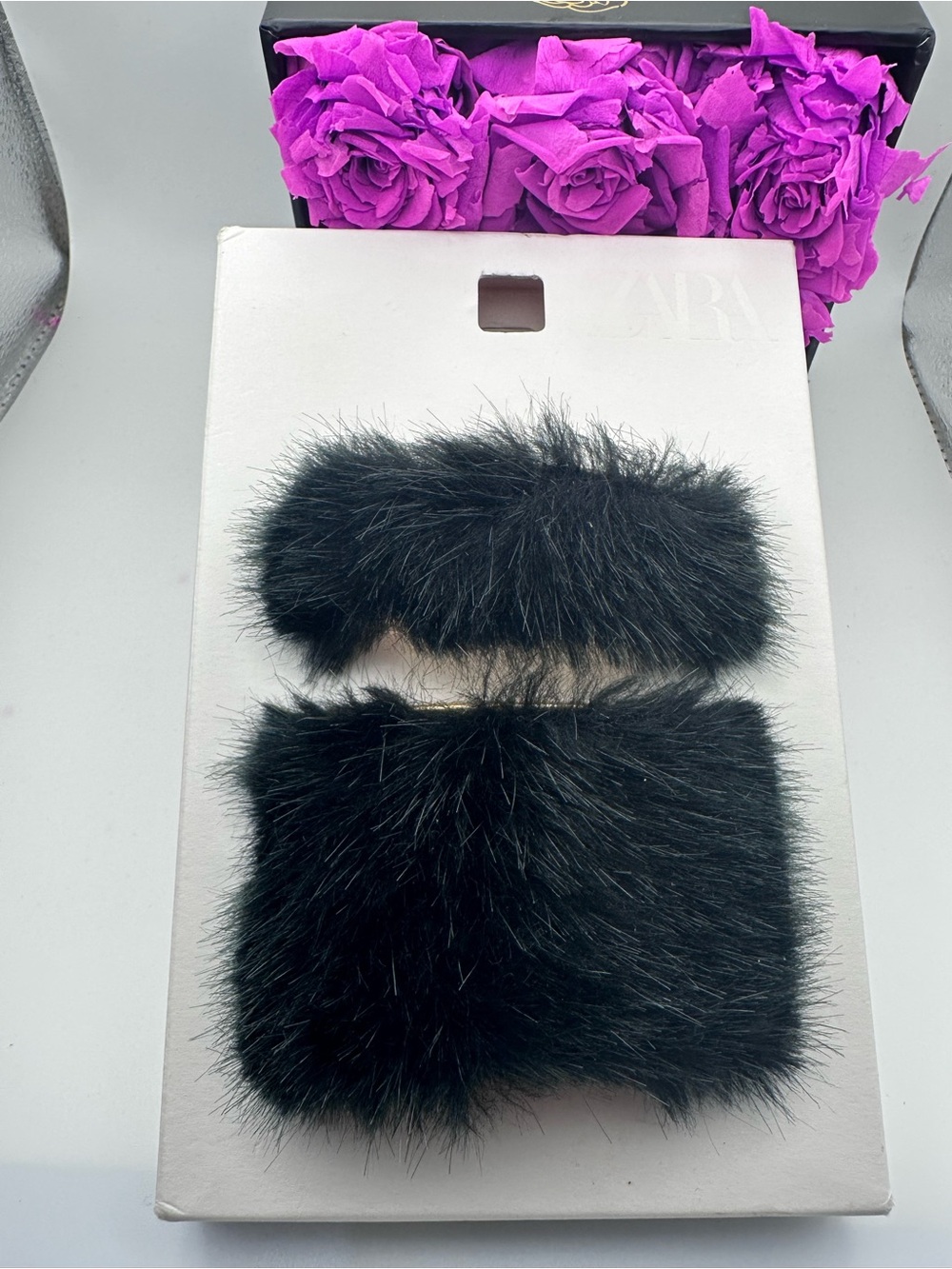 Zara Faux Fur Black and Gold Cuff 2 piece Bracelet - Women Accessories